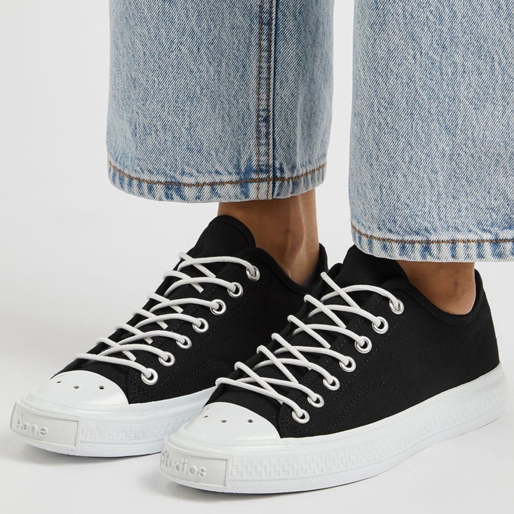 Acne Studios Ballow Low Top Canvas Sneakers Black Size 37 EU 7 US NIB